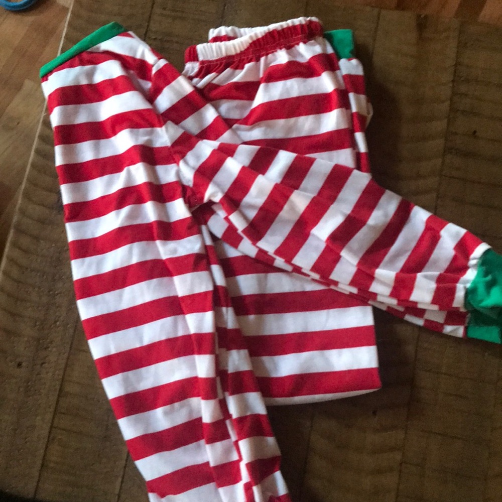 EUC Adult stripes jammies Holiday style.